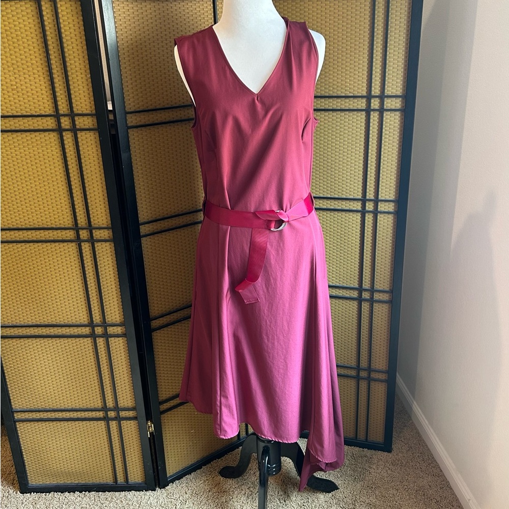 Maroon asymmetrical sleeveless dress- Like New!